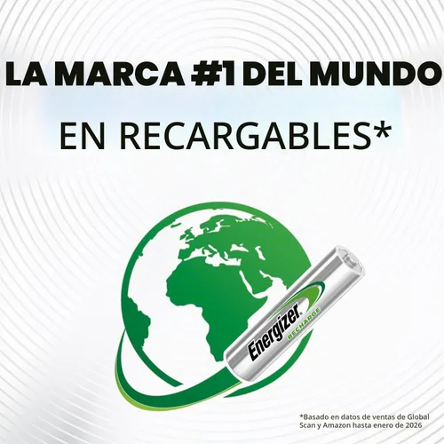 Vista 6 de Baterías AAA recargables universales Energizer Recharge (paquete de 8), baterías Triple A