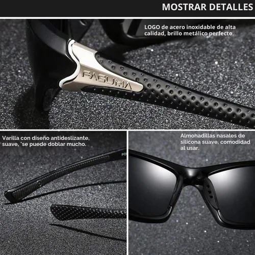 Vista 5 de Gafas de sol polarizadas para hombre, ciclismo, conducir, pesca, 100% protección UV Cycling Driving Fishing