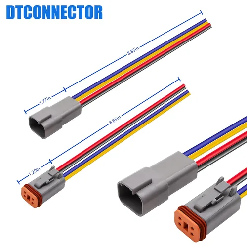 Vista 3 de HiSport Kit impermeable de conectores DT de 4 pines, 4 conectores macho y hembra para coche, camión, barco, conector Dt, 1 juego