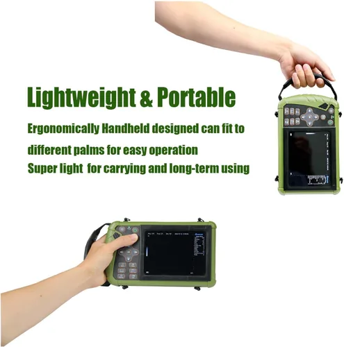 Vista 3 de DAWEI - Máquina de ultrasonido veterinaria para embarazo, escáner portátil de mano para veterinarios, ultrasonido B ligero con sonda impermeable