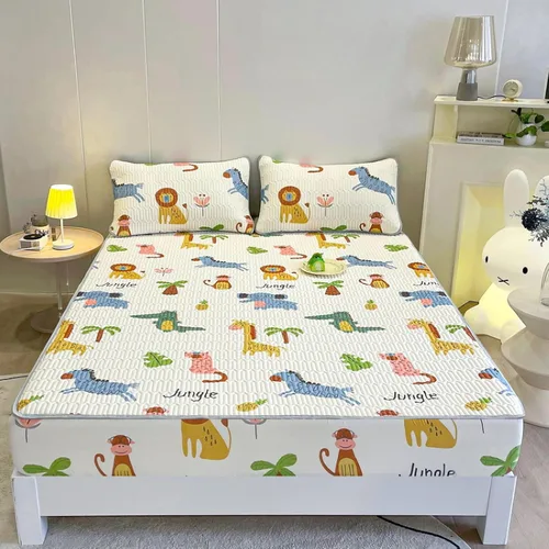 Vista 15 de FCLDESHOP Comfort Hotel - Sábana bajera ajustable con bolsillo profundo con estampado de látex de verano, para dormitorio de niños y niñas, Flor
