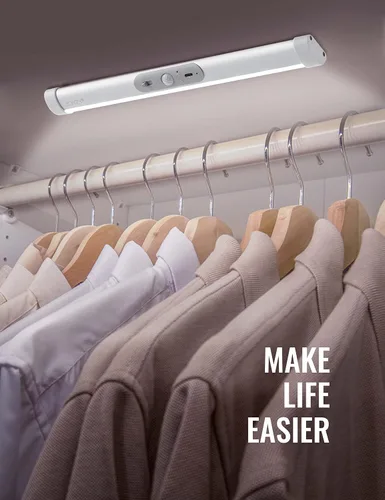 Vista 2 de Joyzy Iluminación automática con sensor de movimiento con diseño de protección ocular, luz LED para iluminación inalámbrica, iluminación nocturna