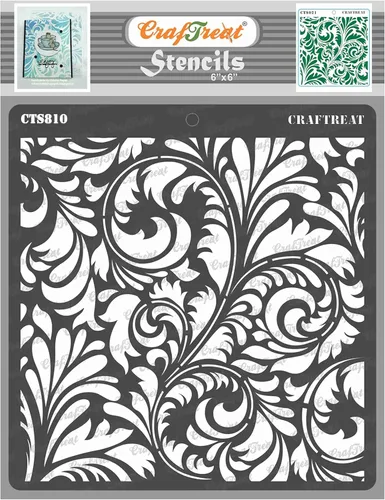 Vista 4 de CrafTreat - Plantillas reutilizables con puntos florales para pintar sobre madera, lienzo, papel, tela, suelo, pared y azulejos, adorno con cuentas