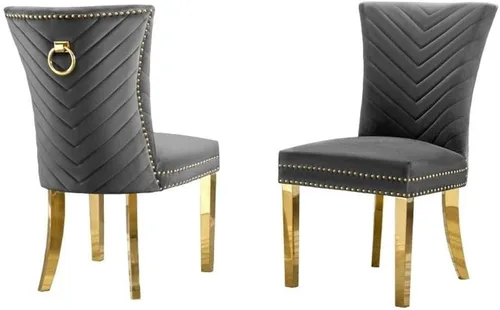 Vista 8 de Best Quality Furniture SC360-367 Sillas de comedor, negro/dorado