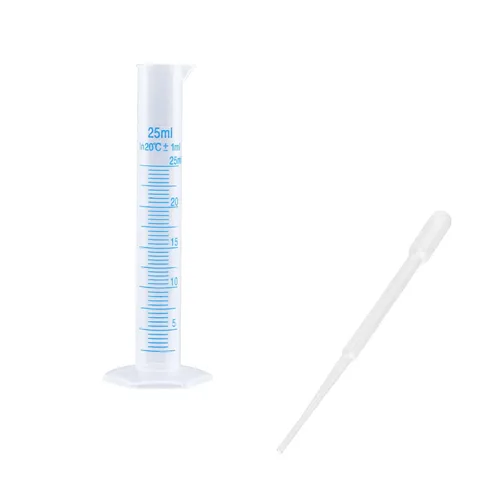 Vista 3 de Geesatis Cilindro graduado plástico de 0.8 fl oz (10) y 0.1 fl oz (20) cuentagotas de plástico