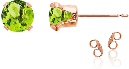 Vista 55 de Aretes de tuerca de plata de ley 925 chapados en oro de 14 quilates macizo, oro amarillo, blanco o rosa de 0.236 in Amatista