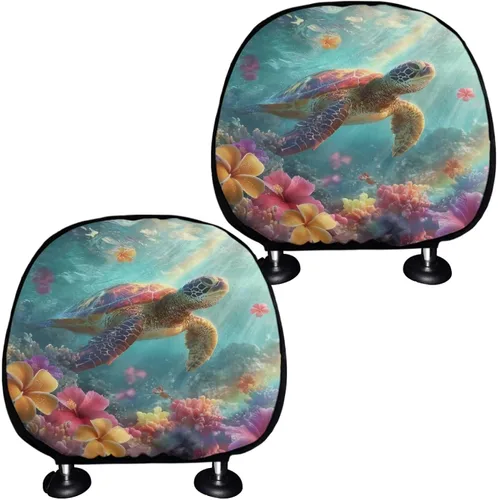 Vista 29 de Funda universal para reposacabezas de auto con estampado de vaca azteca, girasol, 2 piezas, funda universal para reposacabezas de asiento