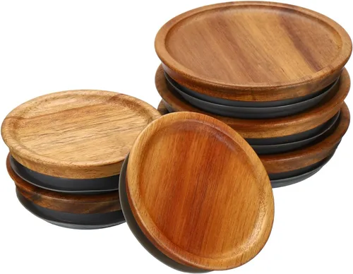 Vista 8 de PATIKIL Tapas para tarros de conservas de madera de boca regular, tapas de tarro de conserva, tapas de madera de bambú con bola hermética