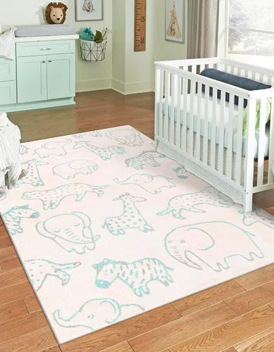 Vista 7 de Unique Loom Whimsy Collection - Alfombra rectangular de 2 pies 2 pulgadas x 2 pies 11 pulgadas, gris/marfil