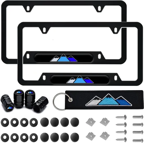 Vista 10 de Marco de Placa de Matrícula de Aluminio Compatible con Vehículo, Camión, Remolque, SUV de Dodge. (Rojo-01)