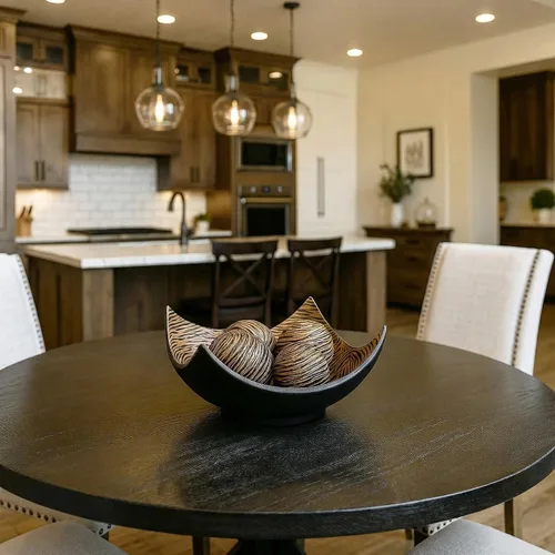 Vista 8 de Juego de 5 cuencos decorativos grandes con elegantes orbes/bolas, centro de mesa elegante para mesa de comedor/cocina, sala de estar o decoración