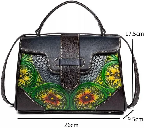 Vista 2 de Bolso de mano en relieve para mujer, bolso de mensajero versátil retro