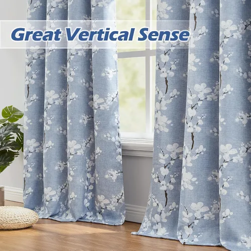 Vista 4 de FMFUNCTEX - Cenefa blackout floral, 50 pulgadas de ancho x 18 pulgadas de largo, aislamiento térmico, bolsillo de cortinero, para cocina, baño