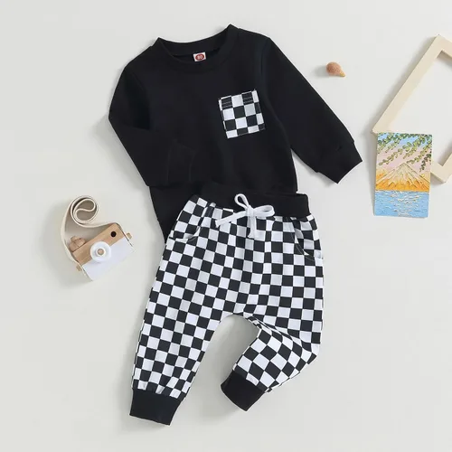 Vista 3 de Conjunto de sudadera de manga larga para bebé niño y niño, para otoño e invierno