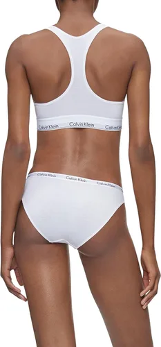 Vista 3 de Calvin Klein - Calzones bikini elásticos de algodón con logotipo de carrusel para mujer, paquete múltiple, NegroBlancoGris (BlackWhiteGrey Heather)