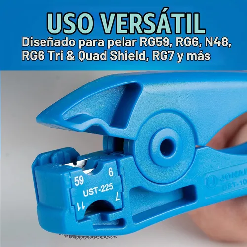 Vista 2 de Jonard Tools UST-125 COAX Herramienta de pelado para cables RG59, RG6, N48, RG7, RG11 con tope de cable