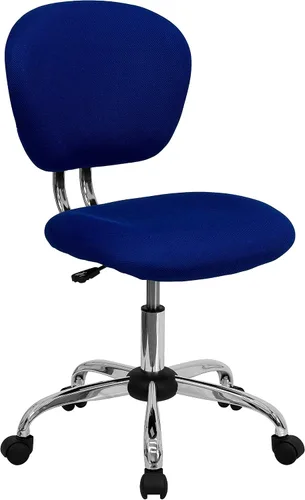 Vista 16 de Silla de trabajo de malla con respaldar medio Flash Furniture con brazos y base, Metal, Marrón café