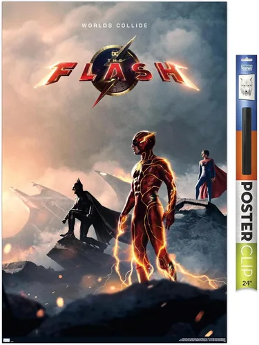 Vista 19 de Trends International DC Comics Movie The Flash - Póster de pared de una hoja, 22.4 pulgadas de largo x 14.7 pulgadas, versión enmarcada de madera