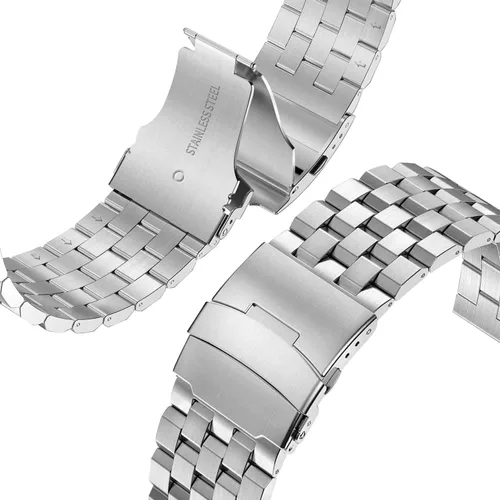 Vista 3 de QUNDAXI Correa de reloj de acero inoxidable de 0.709in, 0.787in, 0.866in, 0.945in, metal de lujo de liberación rápida para hombres y mujeres