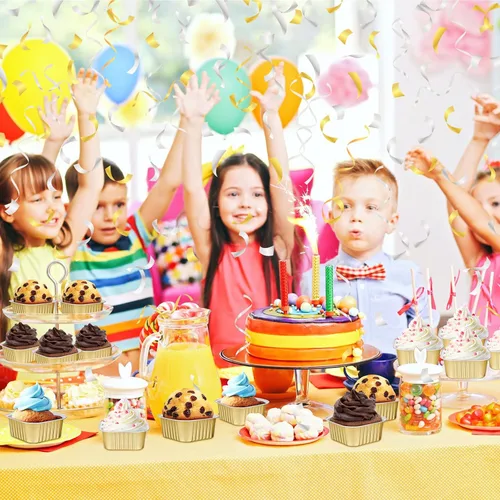 Vista 6 de 200 tazas de papel de aluminio para hornear de 5 onzas con tapas, recipientes de papel de aluminio de 5.1 fl oz para cupcakes, moldes desechables