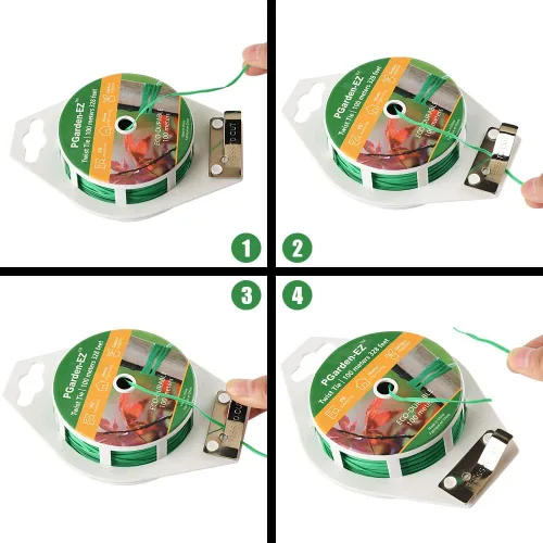 Vista 7 de Twist Ties - Lazos de jardín recubiertos de polietileno de 328 pies con cortador para jardinería, tomates, enredaderas y organización de cables