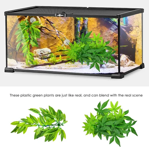 Vista 5 de KATUMO Plantas de reptiles, 3 plantas colgantes de anfibios con ventosa para lagartos, geckos, dragones barbudos, serpientes, cangrejos ermitaños