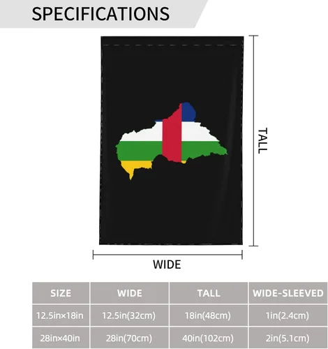 Vista 7 de Flag Map of the Central African Republic Garden Flag 28"x40" Inch Double Sided Garden Flags Home Lawn Outdoor Decor Flags Party Banner Welcome Flag