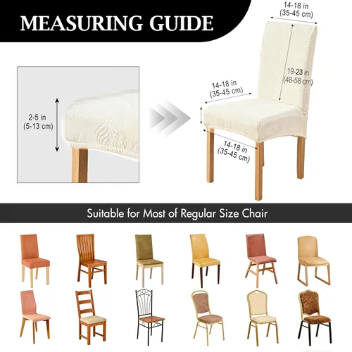 Vista 3 de Genina - Juego de 2 fundas impermeables para sillas de comedor, fundas para sillas de cocina, color beige