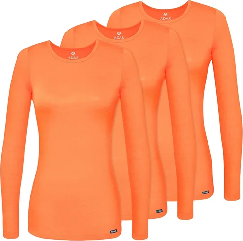 Vista 33 de Adar Underscrubs - Camiseta de manga larga para mujer, paquete de 3 unidades Aguamarina (Aquamarine)