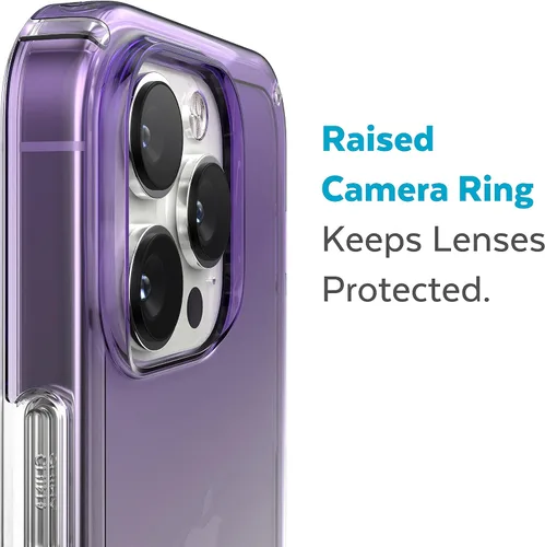 Vista 4 de Speck Funda transparente para iPhone 14 Pro - Protección contra caídas, funda delgada de doble capa resistente a arañazos para iPhone 14 Pro de 6.1