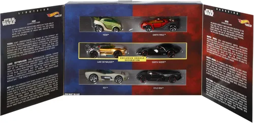 Vista 2 de Hot Wheels Star Wars Amazon - Paquete de 6 autos de personajes