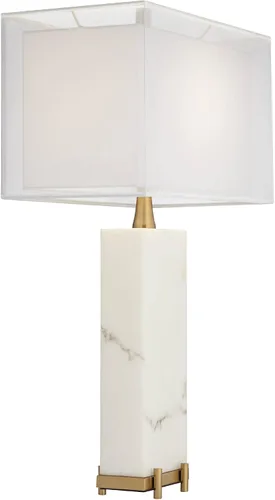 Vista 9 de Jules - Lámpara de mesa grande de 30 1/2 pulgadas, diseño de mármol