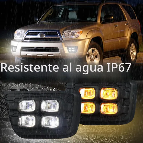 Vista 4 de 2 piezas de luces antiniebla delanteras LED, luces de circulación diurna LED de conmutación, señal de giro ámbar compatible con Toyota 4Runner