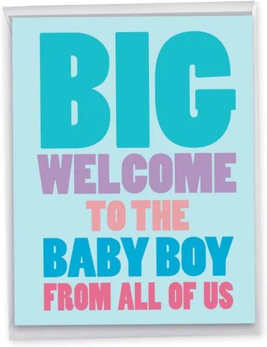 Vista 9 de NobleWorks, Divertida tarjeta de felicitación para bebé, tarjeta de embarazo con sobre, de todos nosotros (8.5 x 11 pulgadas), Big New Baby Congrats