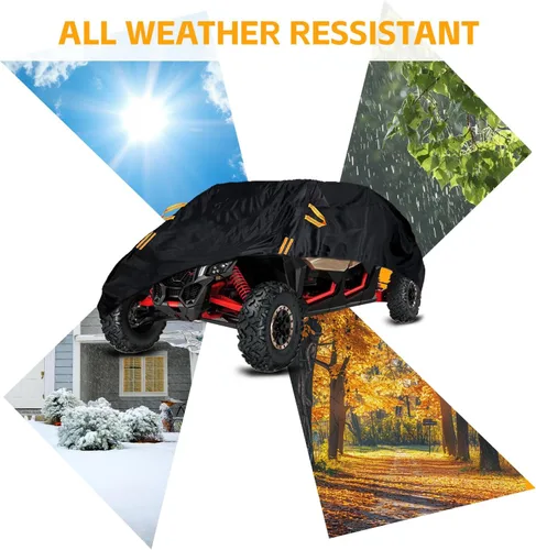 Vista 5 de Funda para UTV de 2 plazas impermeable para exteriores, resistente lado a lado, protección para todo tipo de clima, compatible con Polaris RZR