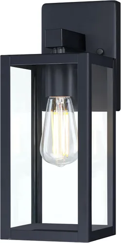 Vista 13 de GRUENLICH Faroles de pared grandes impermeables para exteriores, modernos apliques blancos para porche con pantalla de vidrio transparente, enchufe