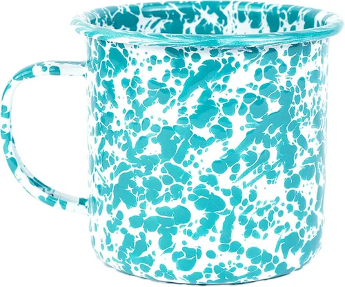 Vista 11 de Crow Canyon Home Splatter Enamelware - Taza grande de 16 onzas, color negro