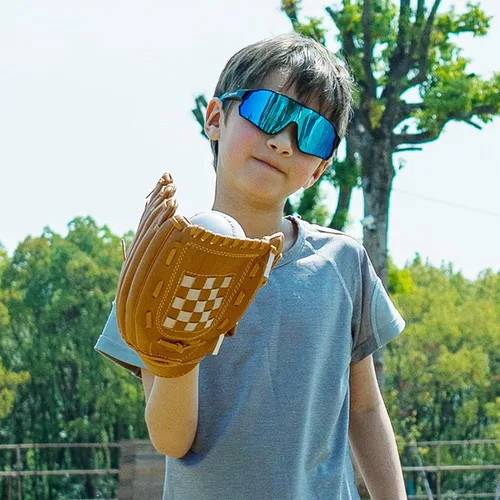 Vista 2 de ROCKBROS Lentes de sol polarizados para niños, gafas de sol deportivas para ciclismo, protección UV400 para jóvenes, niños y niñas de 8 a 14 años