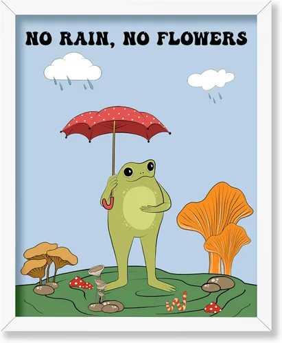 Vista 26 de Poster Master All That Is Meant To Be Poster - Retro Frog on Mushroom Print - Meditation Art - Motivational Design - Preppy Print - Trendy Decor