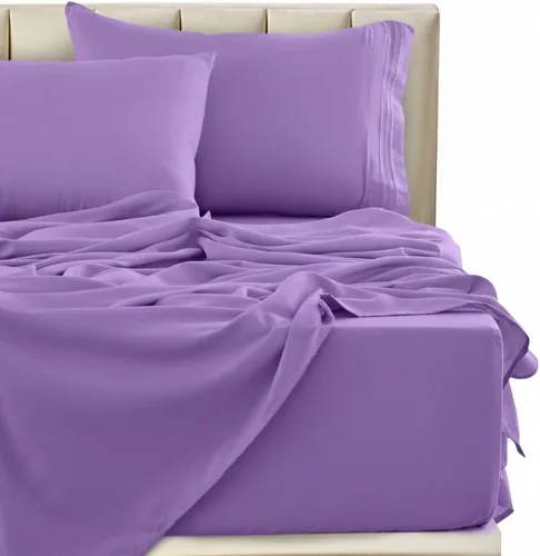 Vista 379 de LUX Décor - Juego de sábanas Twin de microfibra ultrasuave de 3 piezas con sábana encimera, sábana bajera de 16 pulgadas de profundidad y funda