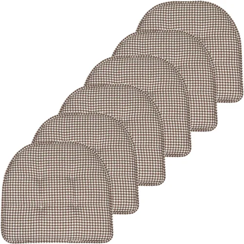 Vista 143 de Sweet Home Collection - Cojín de asiento de espuma viscoelástica y respaldo de caucho antideslizante con capitoné para silla, cojín en U, 17x16 Gris
