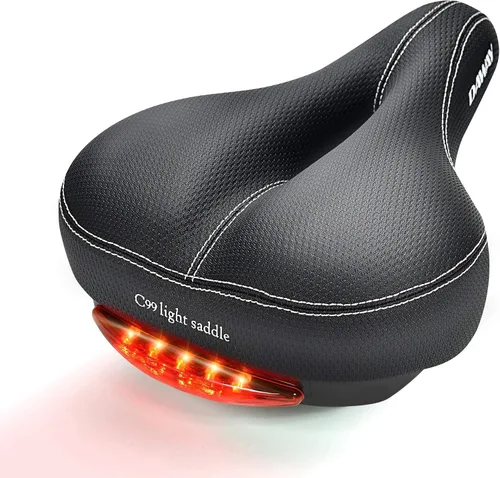 Vista 10 de DAWAY Asiento de bicicleta cómodo para hombres y mujeres - Asiento de bicicleta acolchado con espuma viscoelástica suave, repuesto de sillín