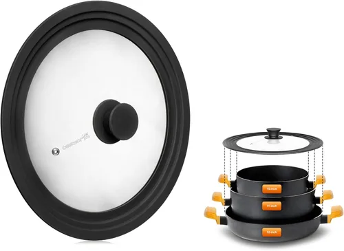 Vista 10 de Tapa universal para ollas, sartenes y sartenes de 7.5 a 9.5 pulgadas, tapa