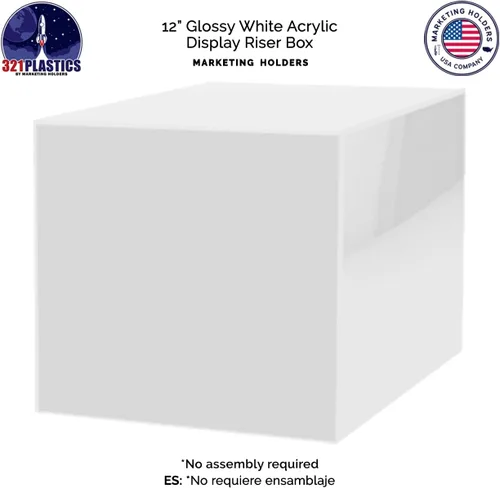 Vista 7 de Marketing Holders Soporte de pedestal blanco de 12 x 12 x 12 pulgadas, sin tapa, muestra de arreglo floral, soporte para plantas, cubo, elevador al