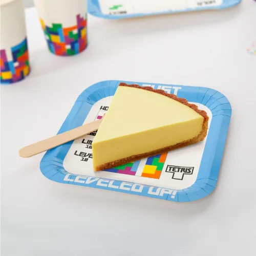 Vista 3 de Tetris - Kit de fiesta en caja – Celebración, fiesta de cumpleaños, niños pequeños – 100 piezas – Videojugador – Retro – Suministros de fiesta