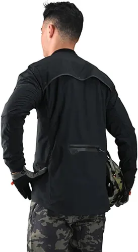 Vista 2 de Troy Lee Designs Chaqueta cortavientos impermeable para ciclismo de montaña y carreras, Shuttle, Negro