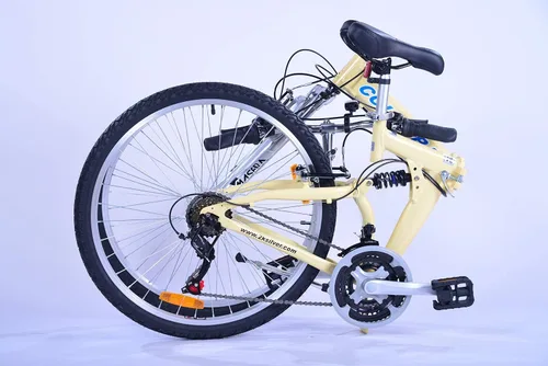 Vista 2 de Columba Bicicleta plegable de aleación de 26 pulgadas con 18 velocidades y doble suspensión