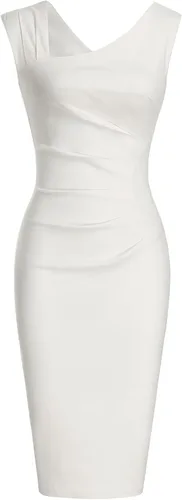 Vista 3 de MUXXN - Vestido de estilo retro de los años 50 sin mangas para mujer, estilo ejecutivo en forma de lápiz