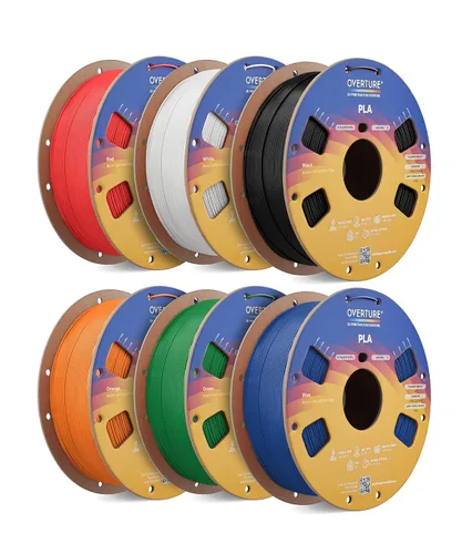 Vista 30 de OVERTURE Paquete de 10 filamentos PLA de 0.069 lbs (0.069 in), filamento de impresora 3D de herido ordenado, paquete de 10 bobinas de 2.2 libras