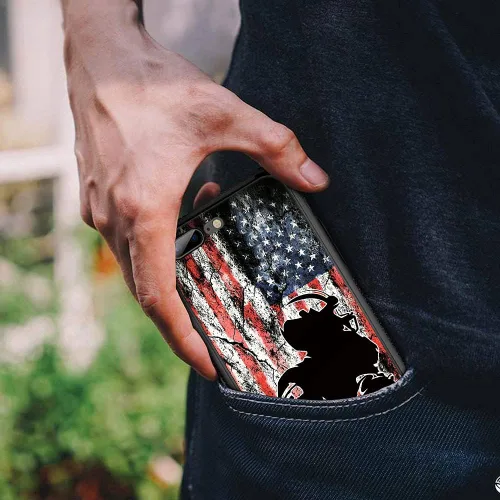 Vista 6 de DJSOK Funda para iPhone 7/8/SE2, diseño de patrón de lujo, a prueba de golpes, funda resistente para hombre y mujer, bandera de fútbol americano